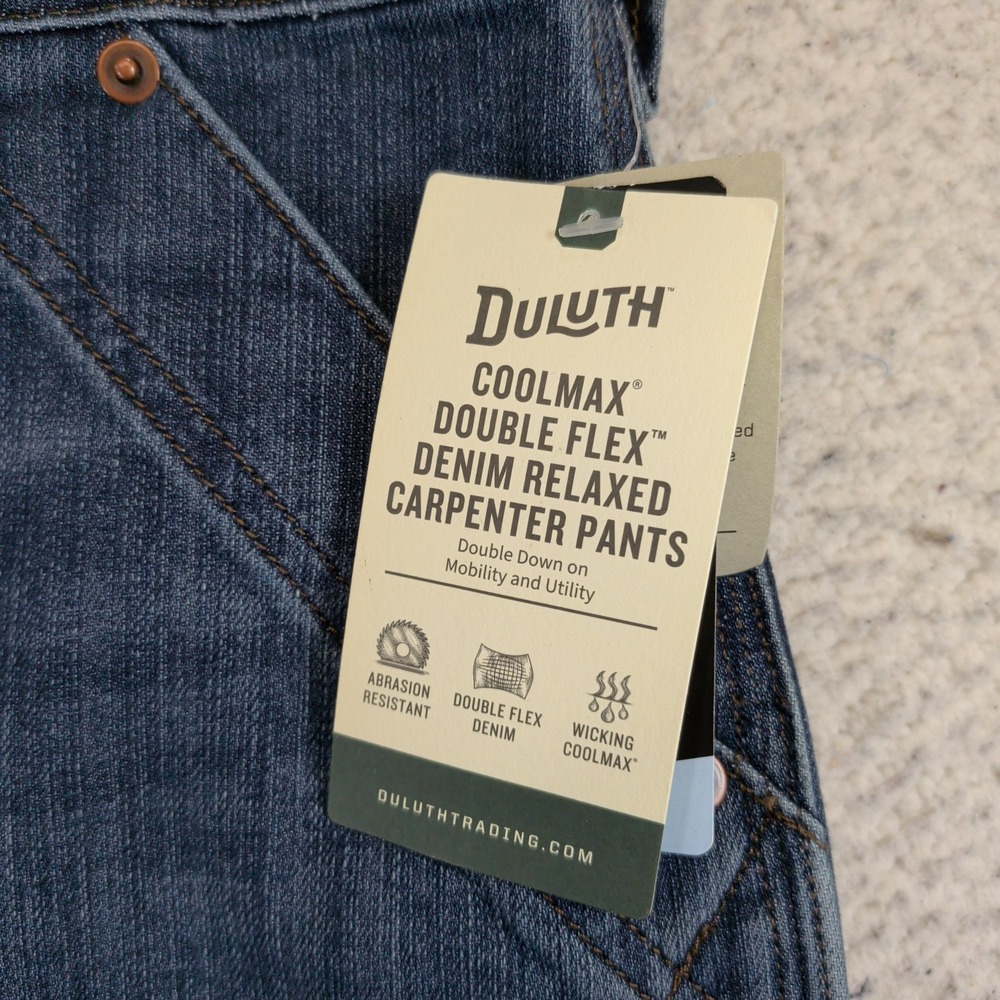 Duluth Trading Co Womens 18 Reg CoolMax Double Flex Denim Carpenter Pants 91404 - Picture 3 of 8